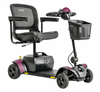 Pride Go Go Elite Traveller 2 4-Wheel mobility scooter in Sugar Plum with black mesh captain’s seat and front basket