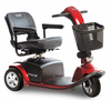 Pride Victory 10 3-Wheel mobility scooter in Candy Apple Red with black seat and front basket