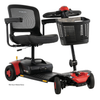 Pride Go Go Elite Traveller Gen 3 SC443E 4-wheel mobility scooter in red with mesh seat and front basket