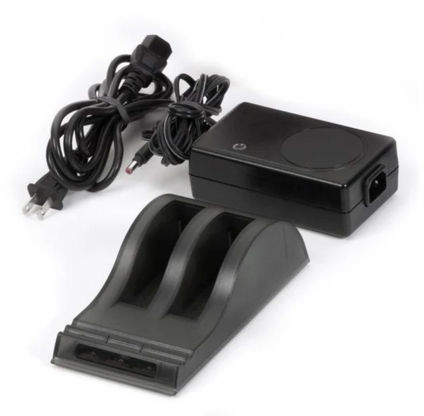 O2 Concepts dual battery charger with power supply and cords