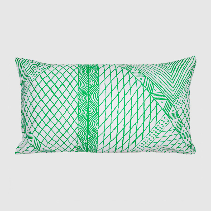 Pillowcase Jilamara Green on White