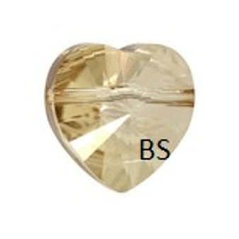 Swarovski 5742 Heart Bead Crystal Golden Shadow 8mm