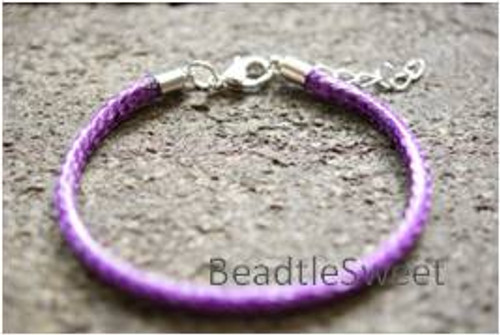 Polyester Cord Bracelet in Dark Purple