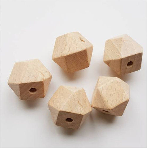 16mm Hexagon Wooden Beads