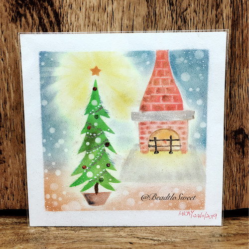 Nagomi Pastel Art : Fireplace Christmas Tree