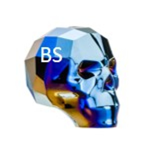 13mm Swarovski 5750 Crystal Metallic Blue 2x Skull Bead