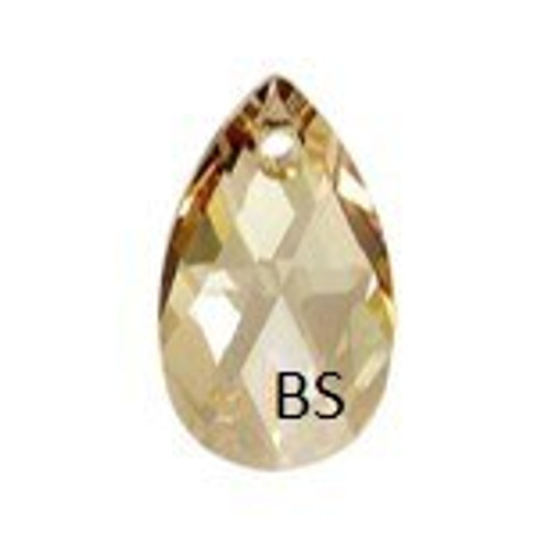 22mm Swarovski 6106 Crystal Golden Shadow Pear Pendant