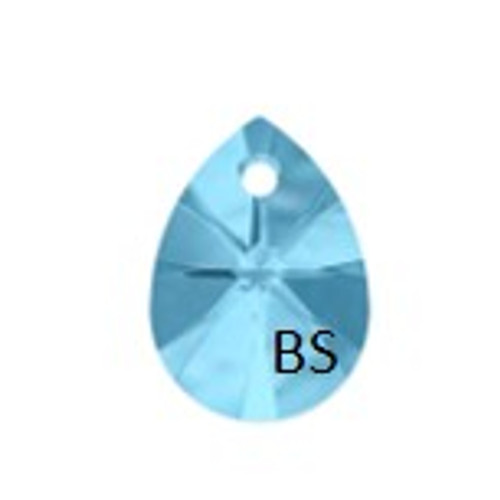 10mm Swarovski 6128 Aquamarine Mini Pear Pendant