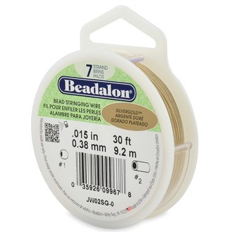 Beadalon 7 Strand 0.38mm Silver Gold