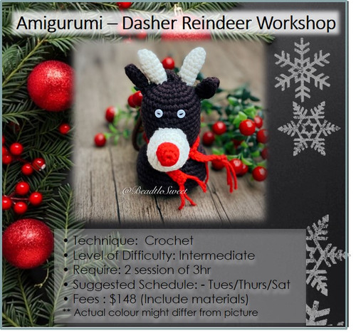 Amigurumi Course : Dasher Reindeer Workshop