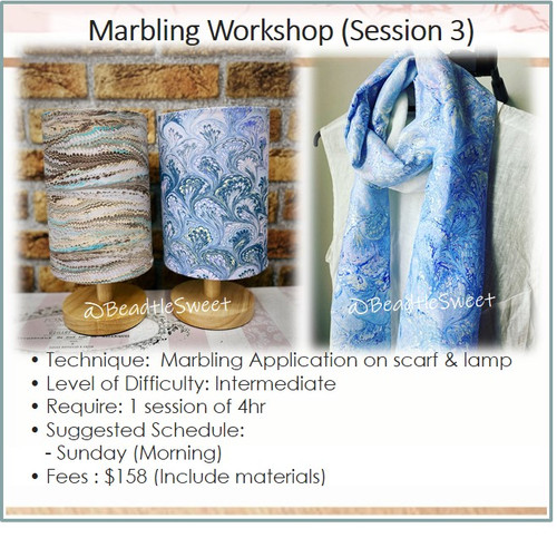 Marbling Application : Shawl and Lampshade