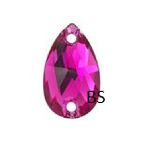 12x7mm Swarovski 3230 Fuchsia Pear Drop Sew On