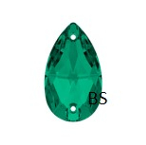 12x7mm Swarovski 3230 Emerald Pear Drop Sew On