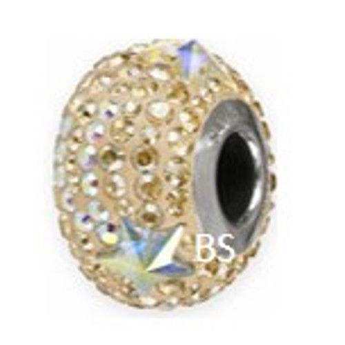 Swarovski BeCharmed Shooting Star Pave Bead 81922 Crystal Golden Shadow