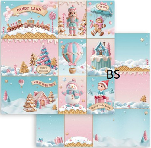 Stamperia Scrapbooking Double face sheet - Candy Christmas cards