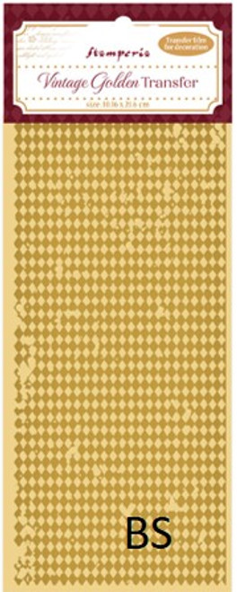 Stamperia Rub-on Vintage Golden Transfer cm 10,16x21,6 - Rhombuses pattern