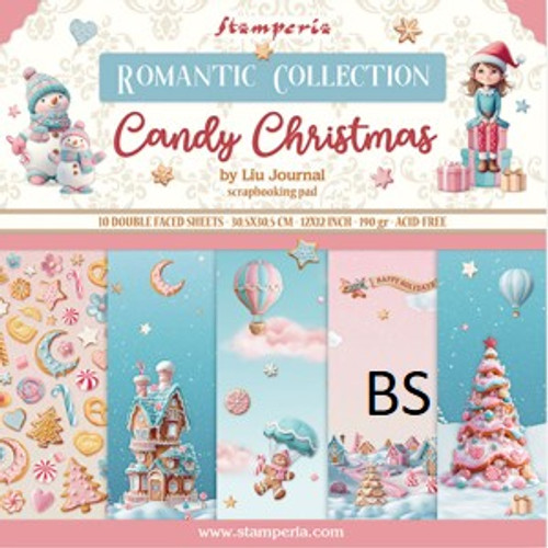 Stamperia Paper Pad Block 10 sheets -Candy Christmas
