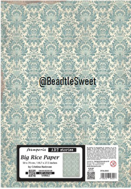Stamperia Big Rice Paper 50X70cm - damask pattern