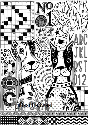 Stamperia Rice Paper - Furry Friends dogs one color print