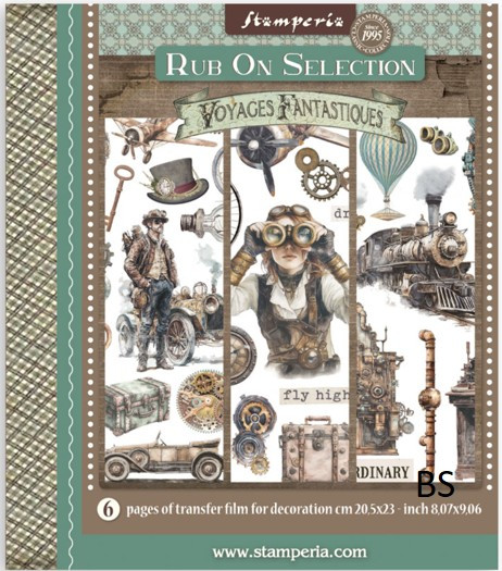 Rub on kit cm 20,5x23 - 6 pages Voyages Fantastiques