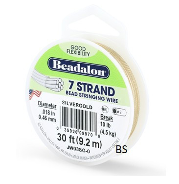 Beadalon 7 Strand 0.46mm Silver Gold