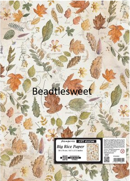 Stamperia Big Rice Paper 50X70cm - Flowers and Poems Leaves