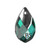 18mm Swarovski 6565 Emerald Light Chrome Metallic Cap Pear Shaped Pendant