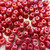 SuperDuo Beads 2.5X5mm Red White Luster