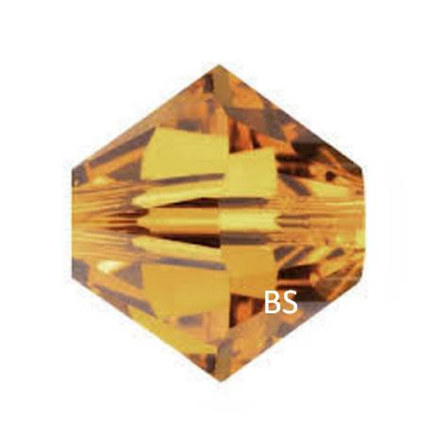 4mm Swarovski 5328 Topaz Bicone Bead