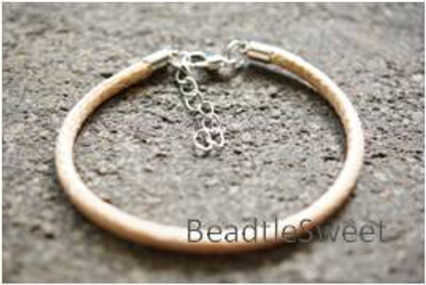 Polyester Cord Bracelet in Beige