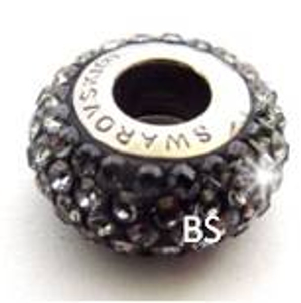 Swarovski BeCharmed Pave Bead 80101 Silver Night