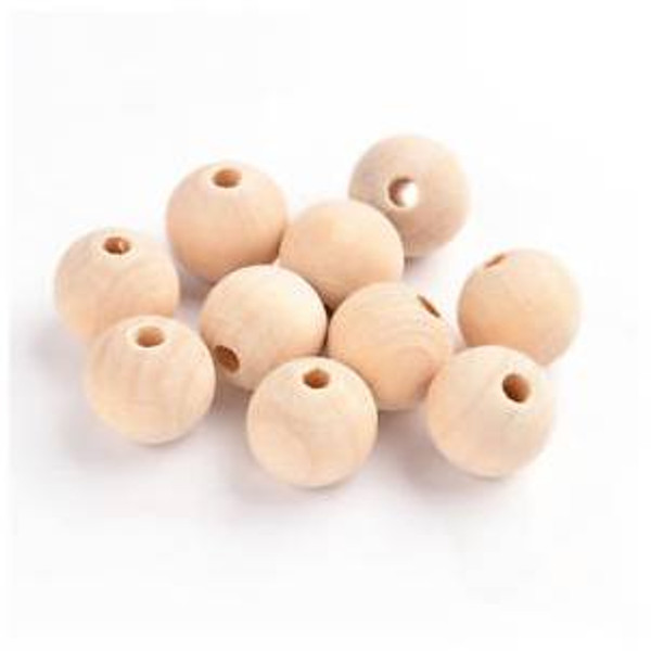 18mm Round Wooden Beads