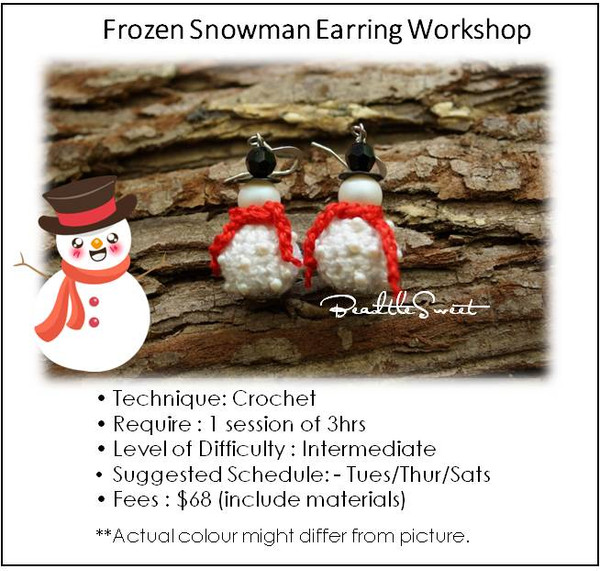 Frozen Snowman Earring Workshop