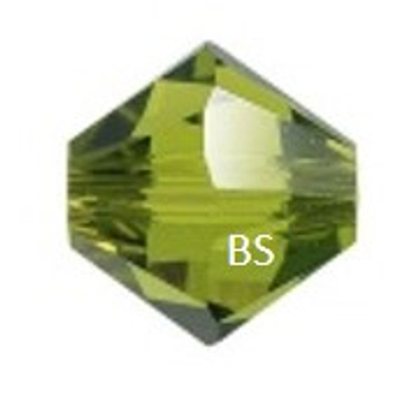 4mm Swarovski 5328 Olivine Bicone Bead