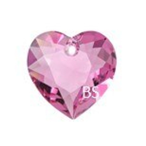 Swarovski 6432 Heart Cut Pendant Rose 10.5mm