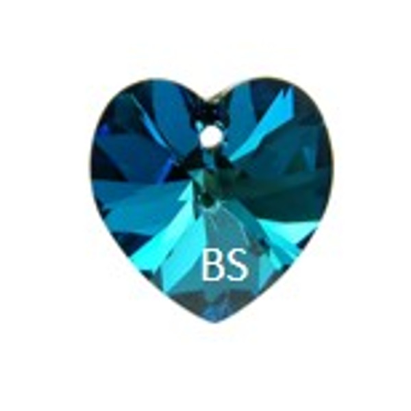 Swarovski 6228 Xilion Heart Pendant Bermuda Blue 14.4x14mm