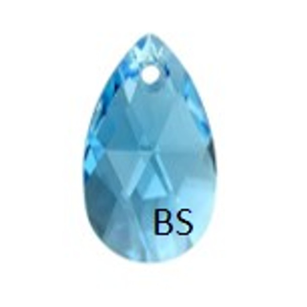 16mm Swarovski 6106 Aquamarine Pear Pendant