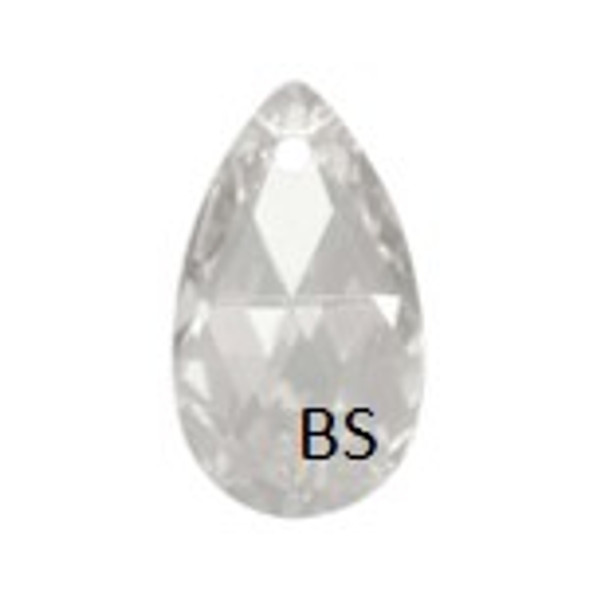 16mm Swarovski 6106 Crystal Silvershade Pear Pendant