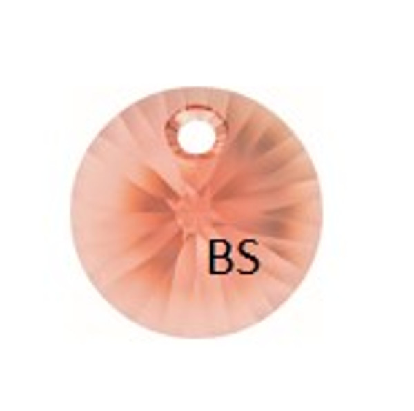 8mm Swarovski 6428 Rose Peach Xilion Round Pendant