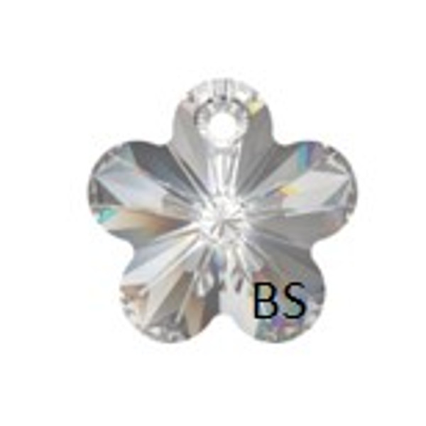 14mm Swarovski 6744 Crystal Silvershade Flower Pendant