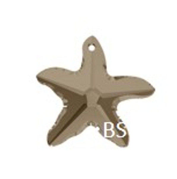 28mm Swarovski 6721 Gold Teak Starfish Pendant