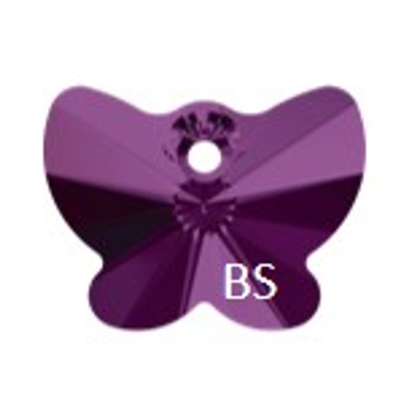 18mm Swarovski 6754 Amethyst Butterfly Pendant