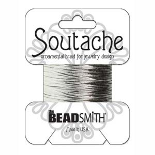 Soutache Rayon Braided Cord (Silver Metallic)