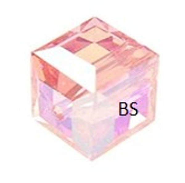 Swarovski 5601 Square Bead Light Rose ABB 6mm