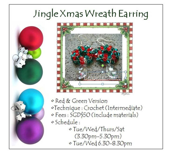 Jewelry Making: Jingle Xmas Wreath Earring Workshop