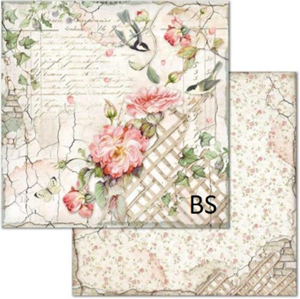 Stamperia Scrapbooking Double face sheet - Fence with Little bird