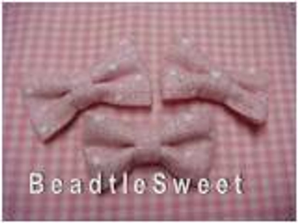 Pink Ribbons with white polka dots