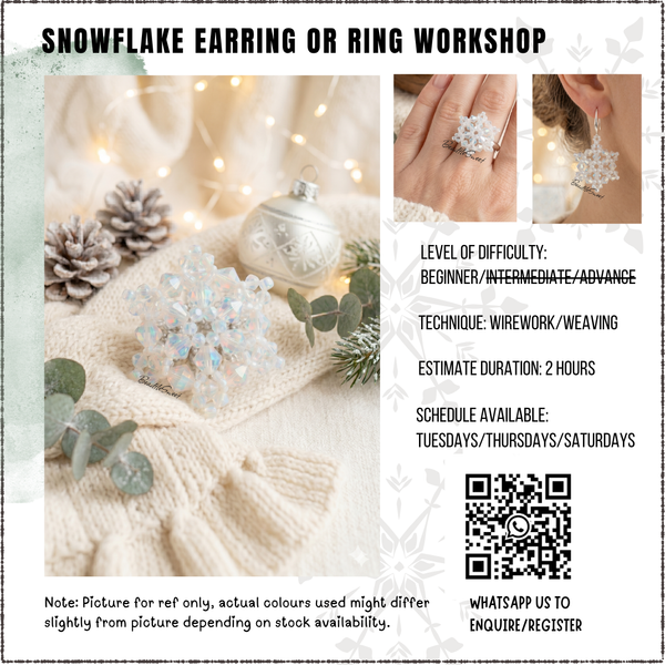 Jewelry Making: Snowflake Earring or Snowflake Ring Workshop