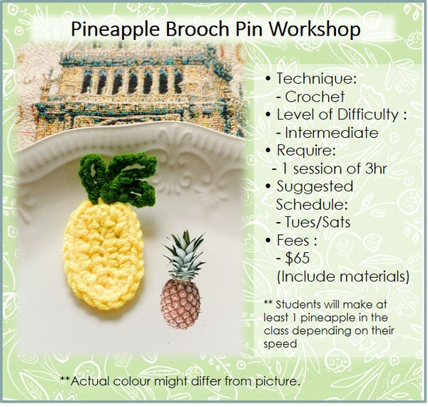 Crochet Workshop: Pineapple Brooch Workshop