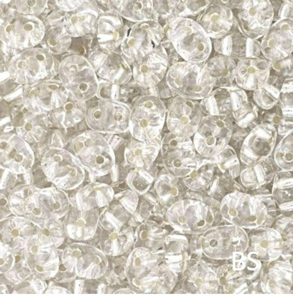 SuperDuo Beads 2.5X5mm Silver Line